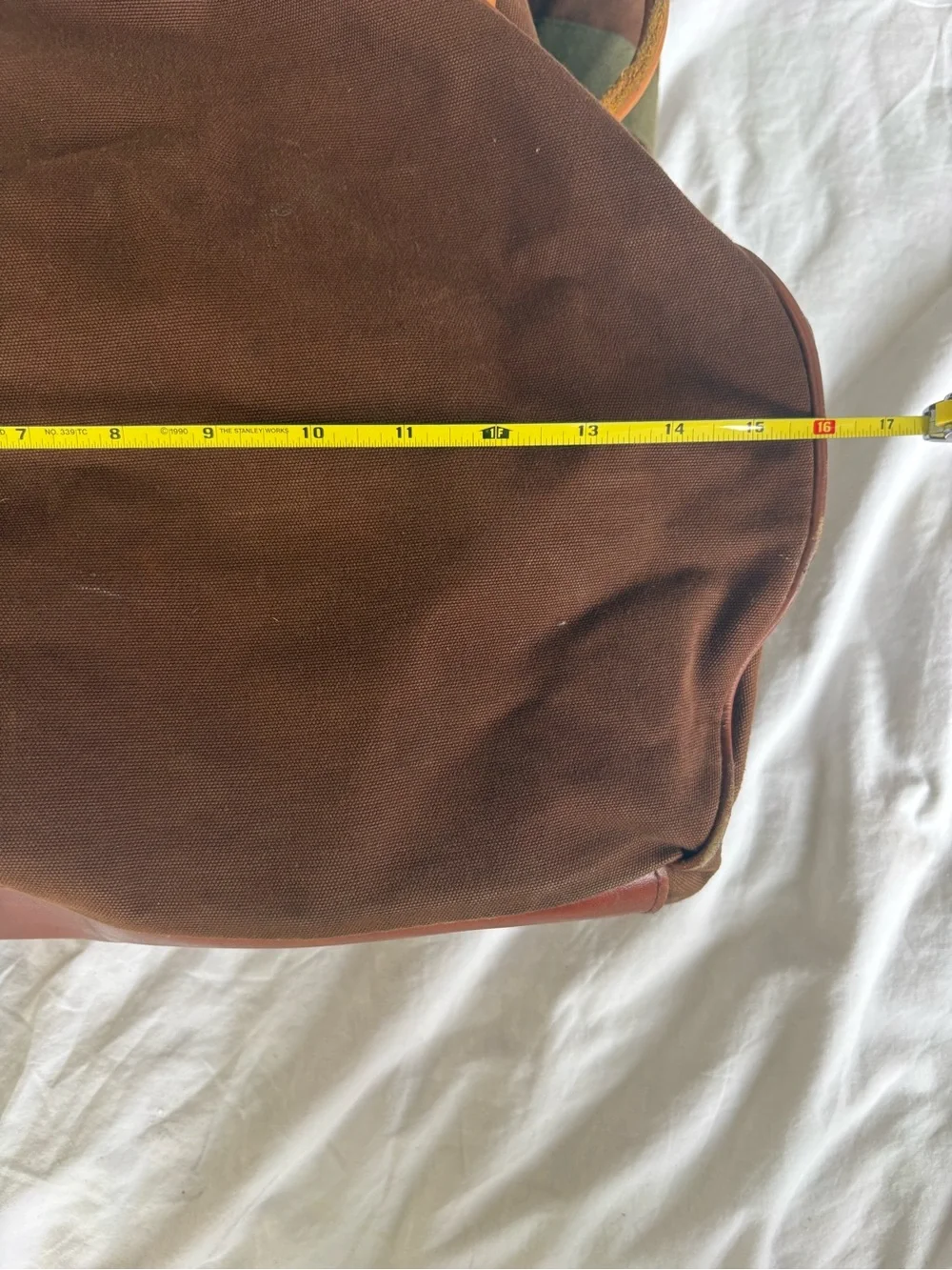 Vintage 1970s  L.L. Bean Canvas Duffle Bag Leather Bottom Sawtooth Tag Talon Zip